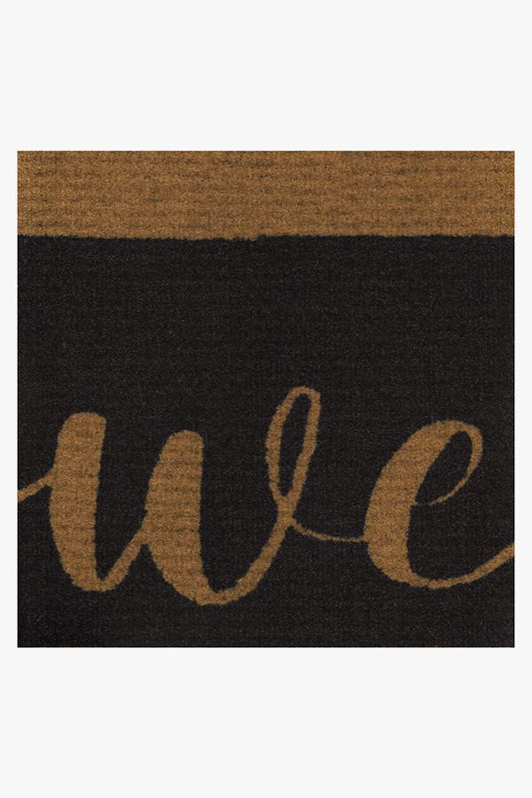 Classic Welcome Washable Doormat with Cursive Welcome Script in Dark Brown for Entryway & Porch