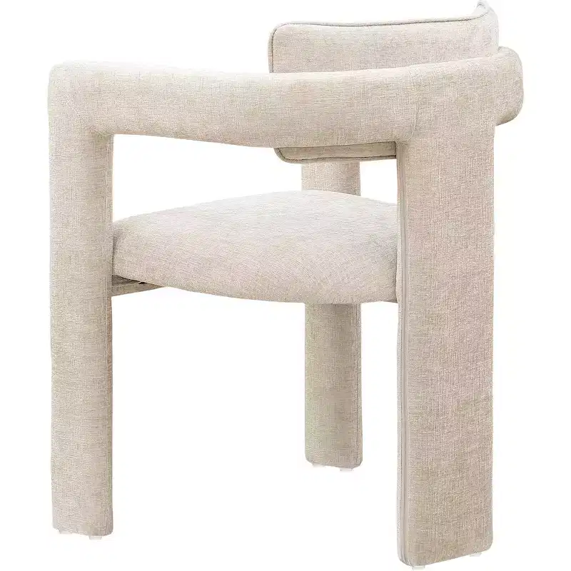 Meridian Furniture,Brenda Beige Chenille Fabric Dining Chair, Set of 2