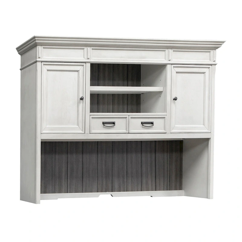 Hartford Wood Hutch With Wire Mesh Doors, Storage Hutch, Office Cabinet, Black