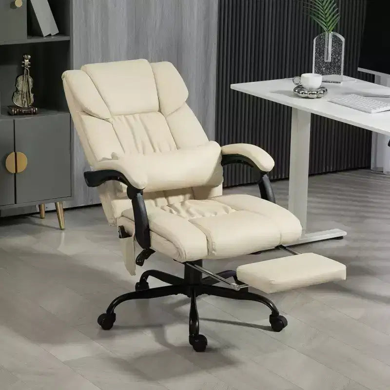 Massage Office Chair with 6 Vibrating Points, High Back Reclining Office Chair with Footrest and Remote
