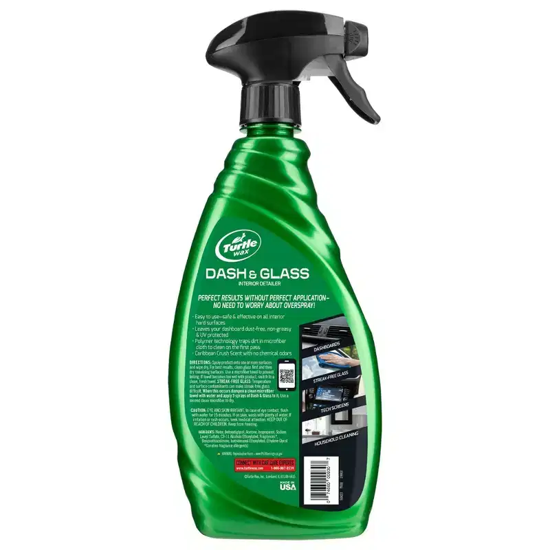 Turtle Wax Quick & Easy Dash & Glass 23 OZ.: Liquid Car Interior & Glass Cleaner, Streak-Free, Scented, Wax-Free
