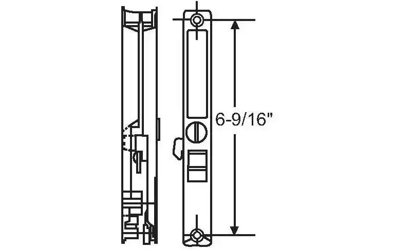 Brixwell 13-292 Patio Door Handle Assy. flushmount Chrome Plated pdh 67 Ch Set with Nite Lock C-Cam Keeper