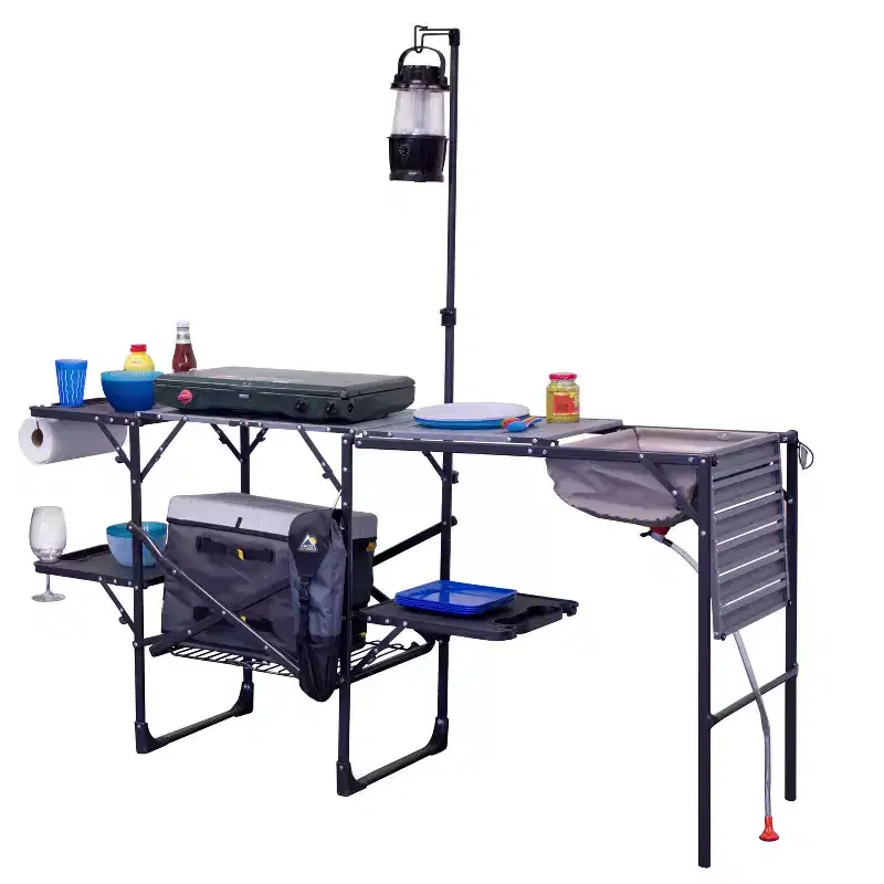 GCI Outdoor Master Cook Station Outdoor Camp Kitchen - Black Chrome