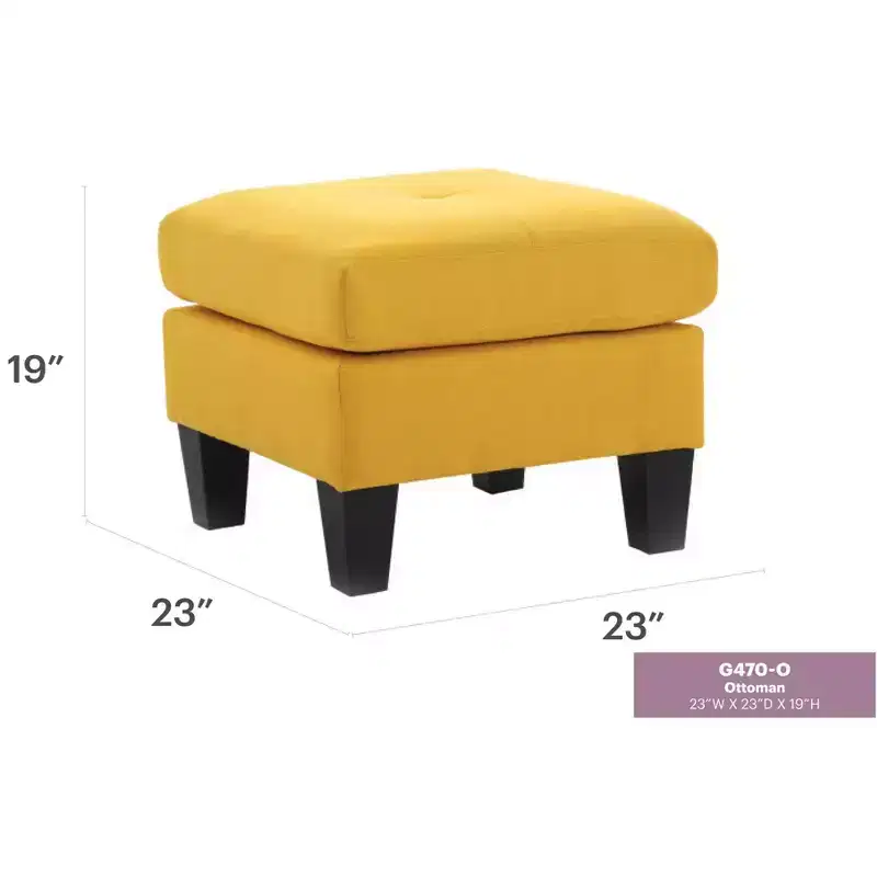 Passion Furniture Newbury Polyester Upholstered Ottoman