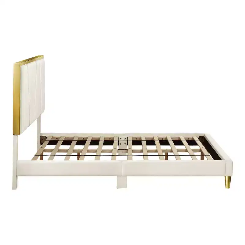 Full Kealoa Glam Fully Upholstered Bed Beige - HOMES: Inside + Out