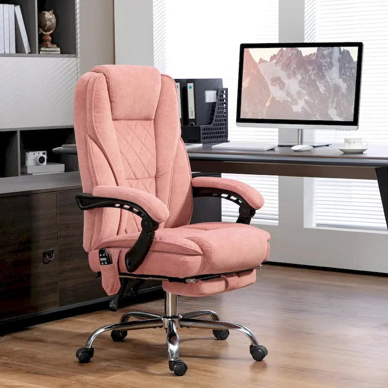 Massage Office Chair with 6 Vibration Points, Heated Reclining Computer Chair, Swivel Desk Chair