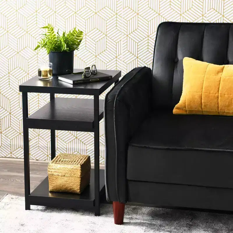 Household Essentials Jamestown Rectangular End Table Black