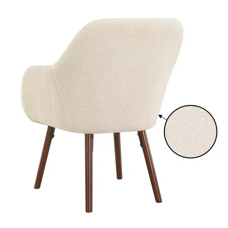 Breighton Home Take a Seat Charlotte Wingback Accent Armchair in Creme/Coffee Bean