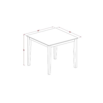 3-Piece Mahogany Finish Square Solid Wood Top Dining Table Set