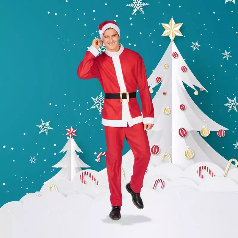 Northlight Men's White and Red Santa Claus Christmas Costume Set - Standard Size