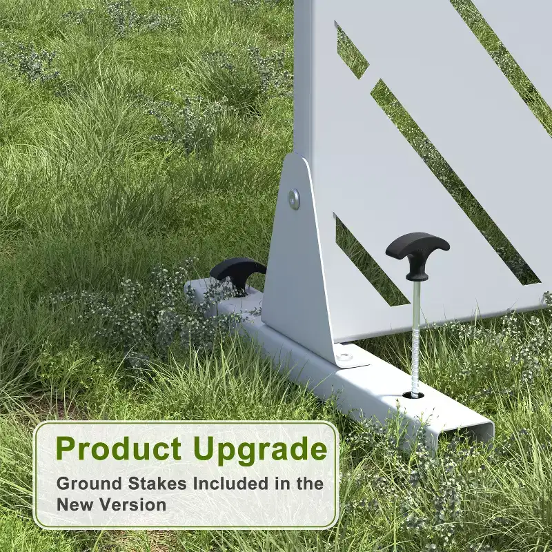 White galvanized sheet screen 71.37x46.8inch independent outdoor and indoor privacy screen, balcony terrace garden decoration privacy screen