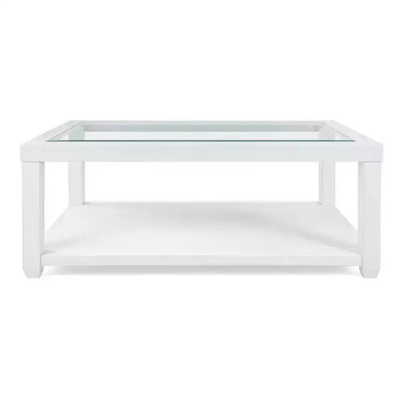 Contemporary Rectangular Glass Inlay Coffee Table