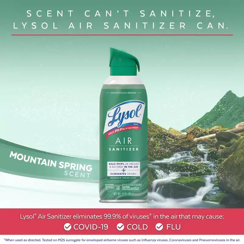 Lysol Air Sanitizing Spray - Mountain Spring - 10oz/2pk