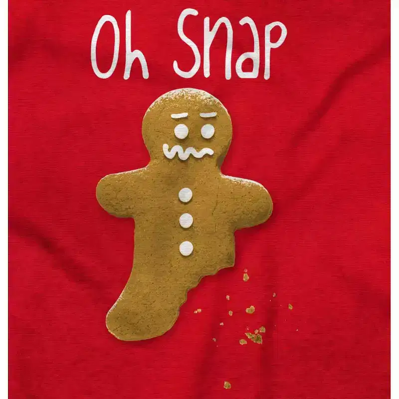 Funny Christmas Oh Snap Gingerbread Sweatshirt for Men or Women Brisco Brands