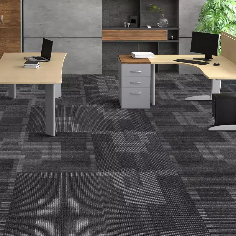 VEVOR Carpet Tiles Reusable, 24x 24Carpet Squares With Padding Attached, Soft Padded Carpet Tiles, Easy Install DIY (24Tiles, Mixed Gray)