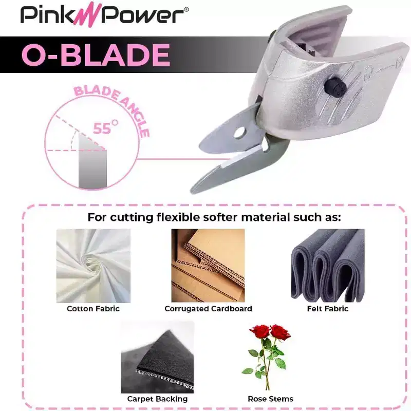 Paper and Fabric Replacement Blade for Pink Power HG2043 3.6V Lithium Ion Pink Cordless Electric Scissors (PPO Blade : 10 Pack)