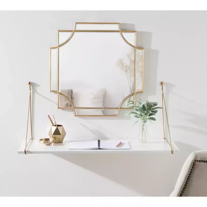 Kate and Laurel Vista Wall Mounted Wooden Desk Shelf