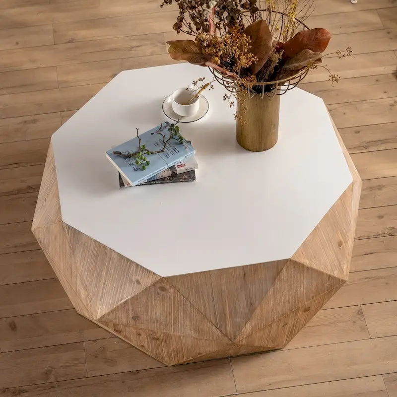 Three-dimensional Embossed Pattern Design American Retro Style Coffee Table