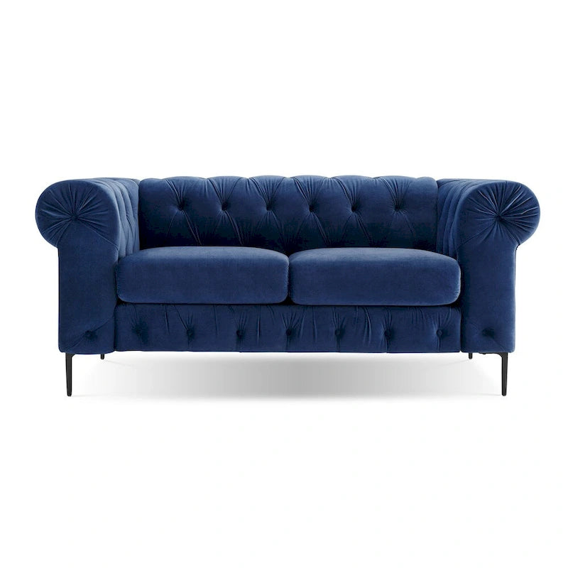 Tufted Velvet Chesterfield Loveseat Sofa