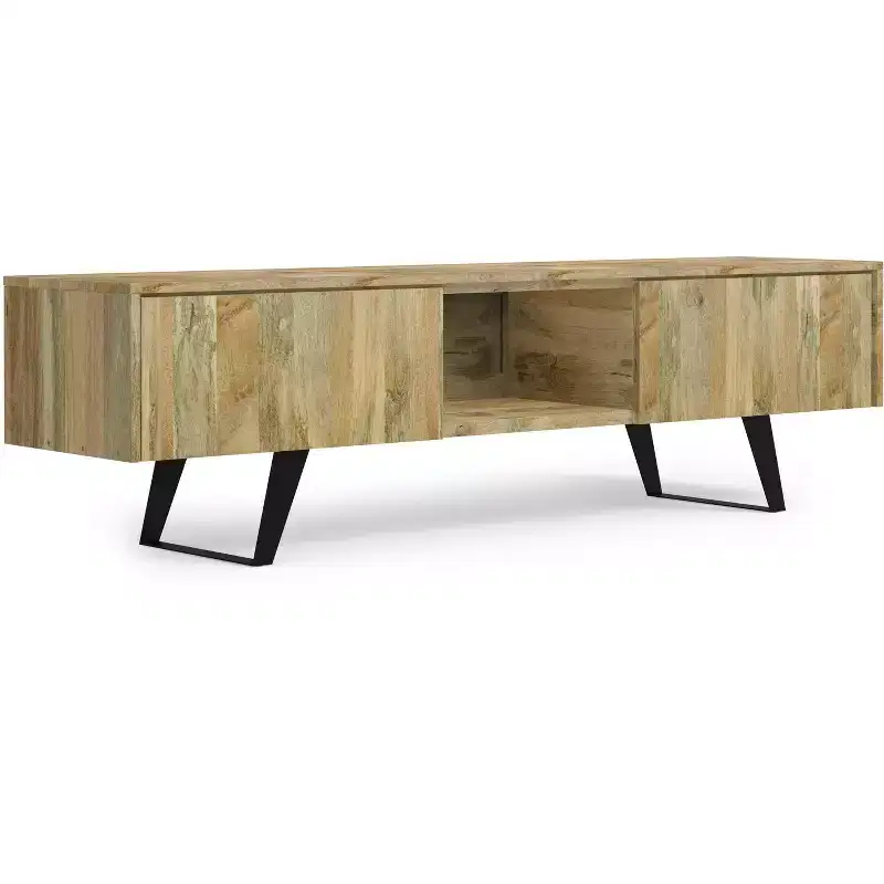 Mitchell 72 inch Wide Solid Wood Modern Industrial TV Stand For TVs up to 80 inches