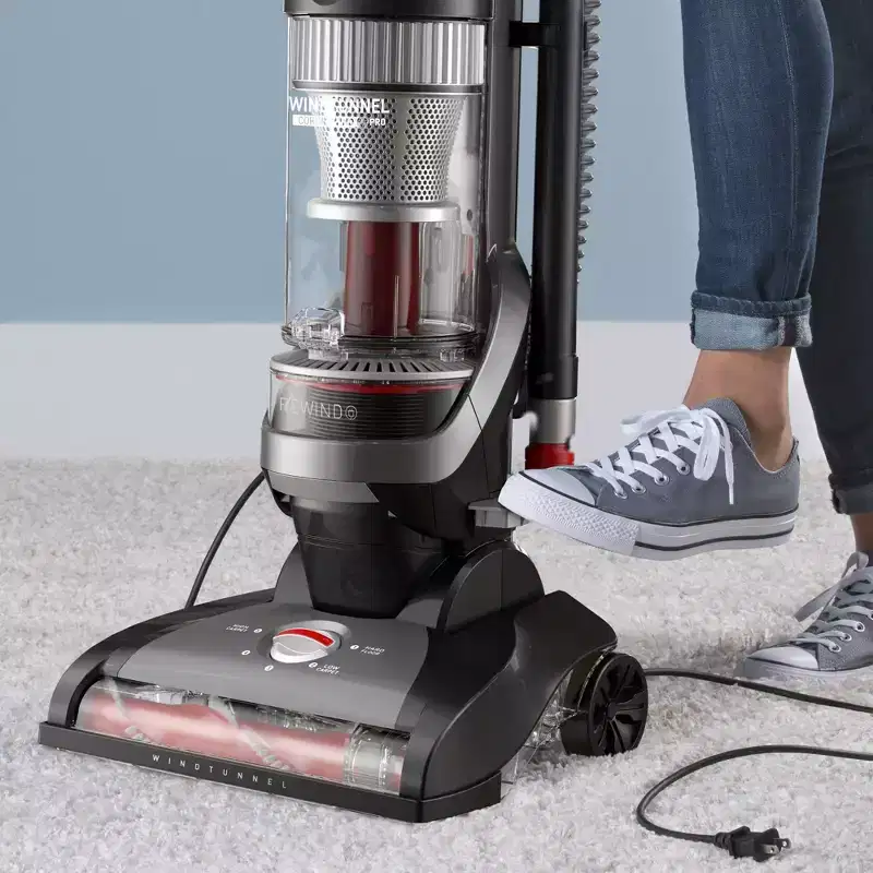 Hoover Cord Rewind Pro Upright Vacuum UH71300V 13.5" Cleaning Path Red/Black