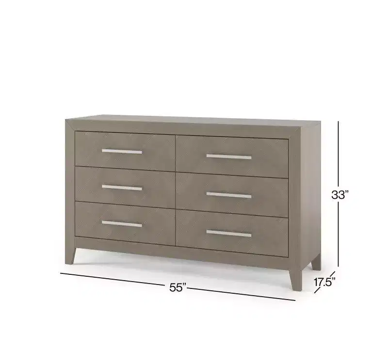 Child Craft Kieran 4-in-1 Convertible Crib, Double Dresser, Chest, and Nightstand 4-Piece Nursery Set