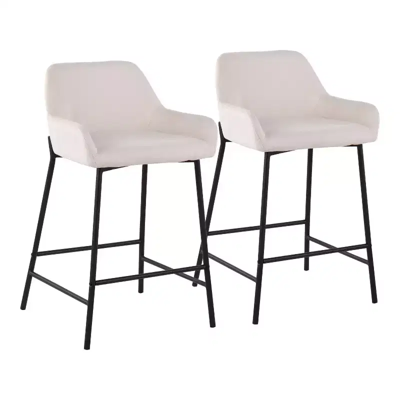 Metal/Polyester Counter Height Barstools