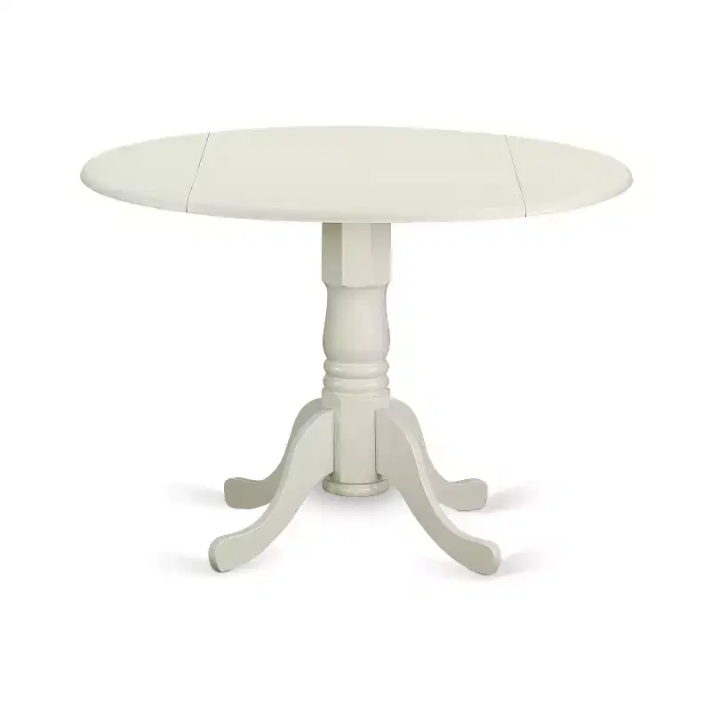 HomeStock Belmont 5 PC Dublin kitchen table set-Dining table and 4 wood seat kitchen chairs, Linen White