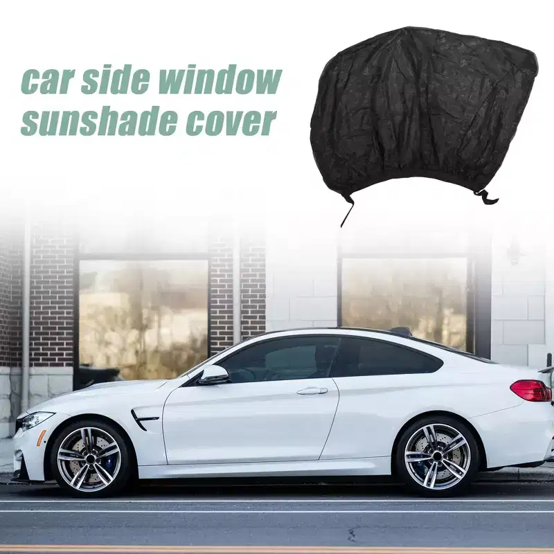 Unique Bargains Sun Shade Car Side Window Rear Breathable Mesh Anti-UV Protect Sunshade Cover Cars Curtain Net Universal 47.24x19.69 Black 1 Pair