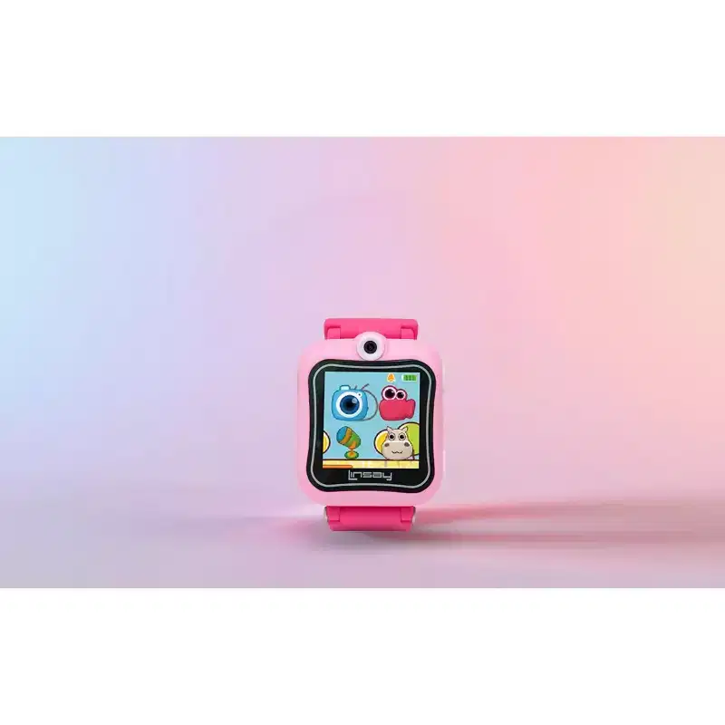 LINSAY Kids Smart Watch PINK Selfie Camera with HD 90 Degrees with Back Pack - Pink
