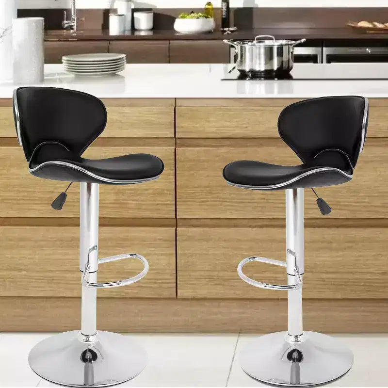 BestMassage Bar Stools Set of 2 with Backrest and Footrest Modern Kitchen Island Stools