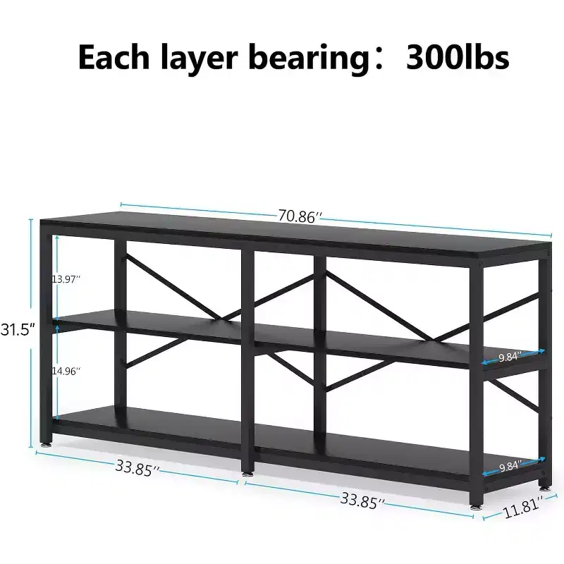 Tribesigns 70.9 Long Console Table, 3-Tier Hallway Entryway Table