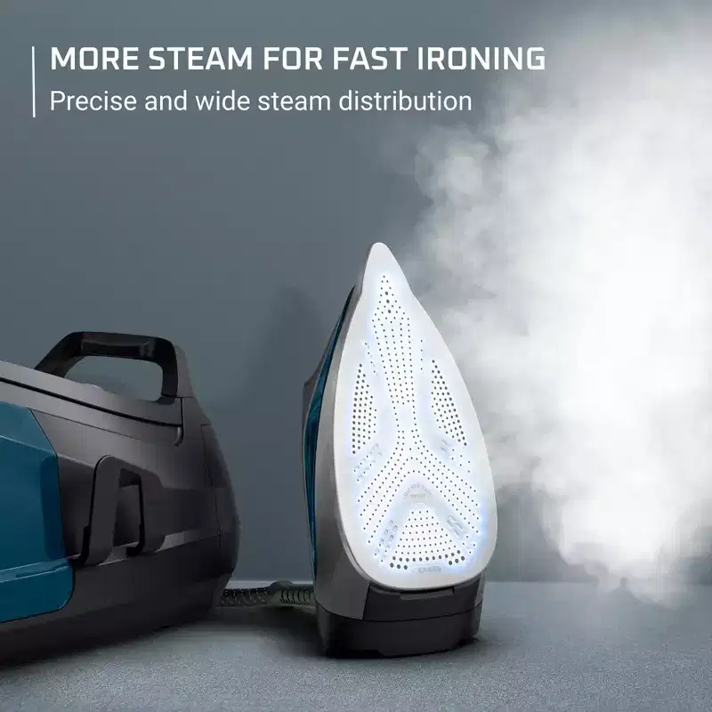 Rowenta Steam Station,1800W, Stainless Steel Soleplate, Blue