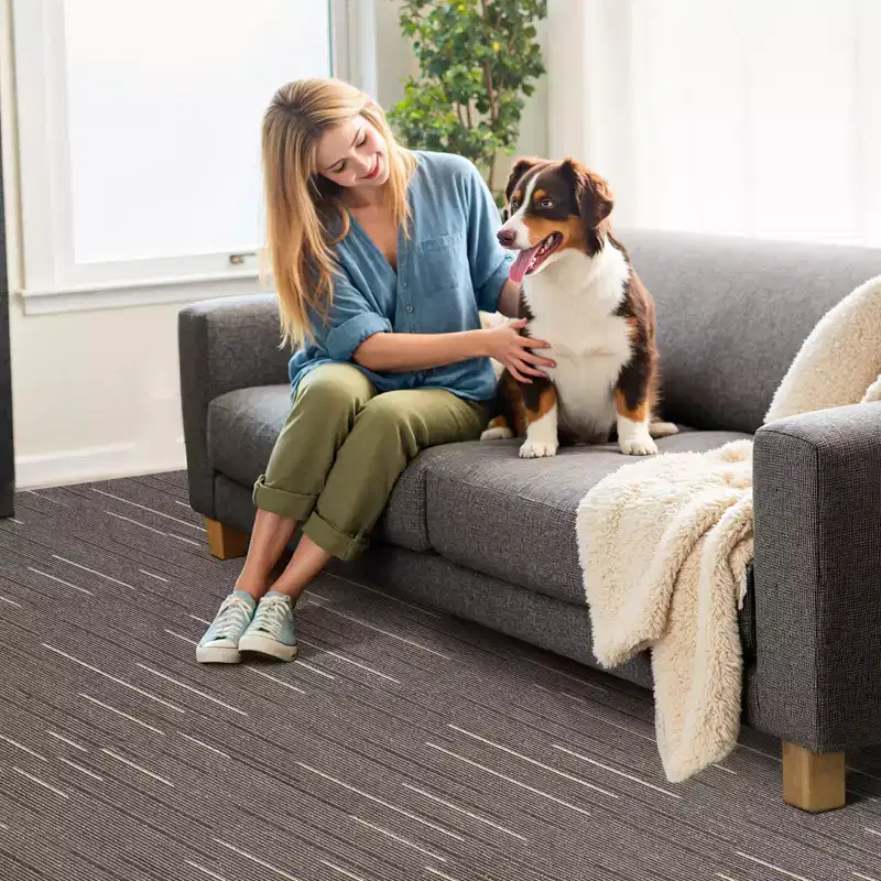 VEVOR Carpet Tiles Reusable 24x24 inch, 24 PCS Modular Carpet Square Rug, Commercial Floor Soft Padded for Seamless Cover 96sq.ft, Dark Brown