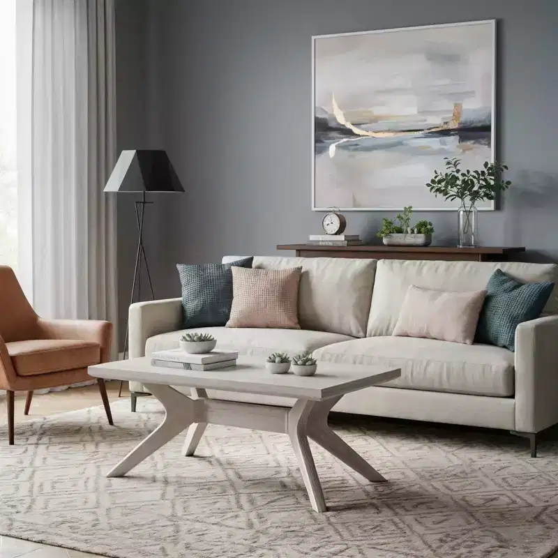 Cross Leg Rectangular Coffee Table (40in x 20in / 1020mm x 510mm)