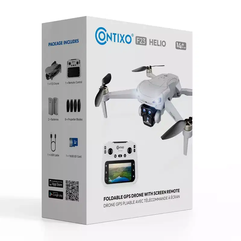 Contixo F23 GPS Drone with HD Camera, 4.3 Screen Remote, 2 x 23 Min Flight, Follow Me, Waypoint, Orbit & Selfie Modes