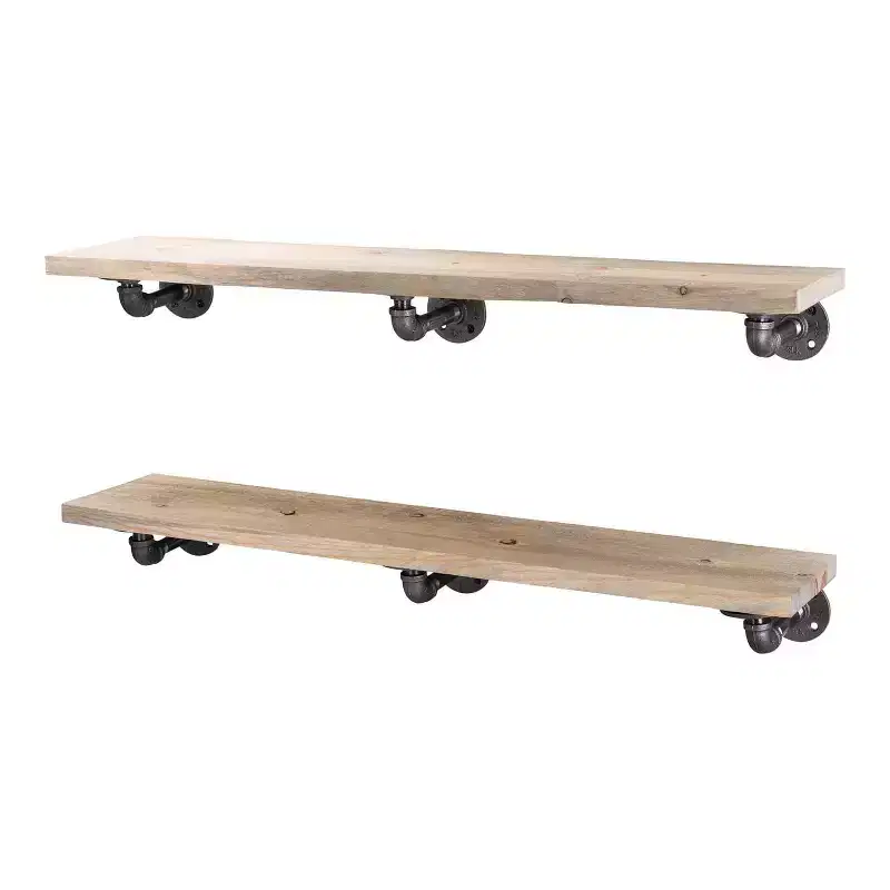 Driftwood Tan 36 in. Shelves with L-Shaped Brackets