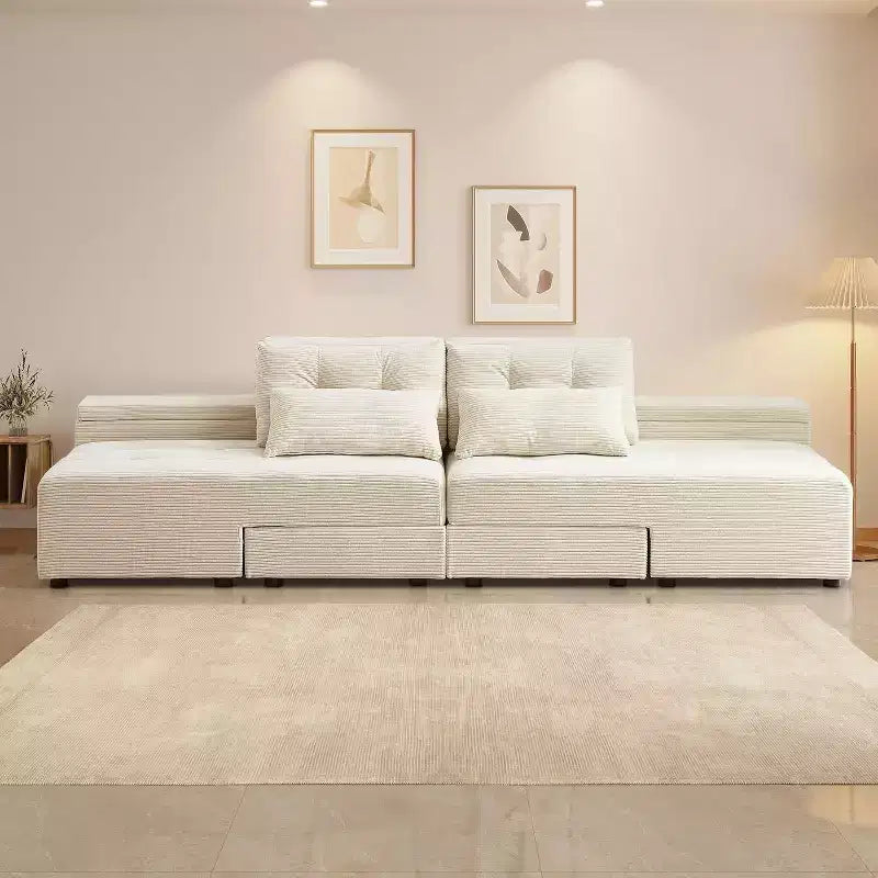 GDFStudio Andy 111 Upholstered Modular Sectional Sofa with 4 Pillows and Storage
