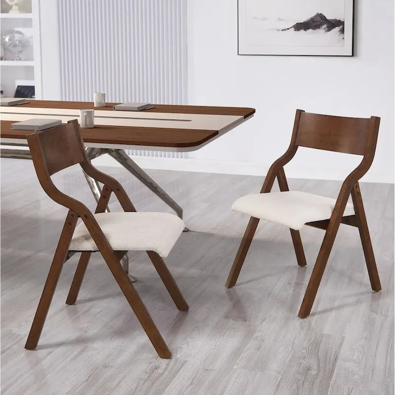 Upholstered Folding Dining Chair, Set of 2