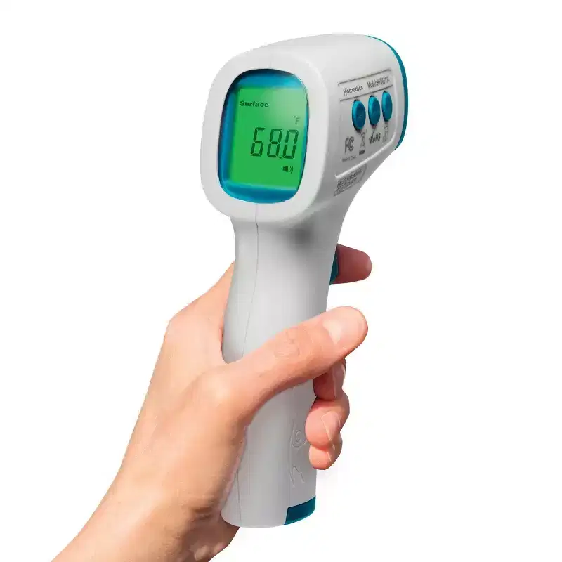 HoMedics No Contact Infrared Digital Thermometer for Body, Food, Liquid, and Room: Battery Powered, Plastic Material