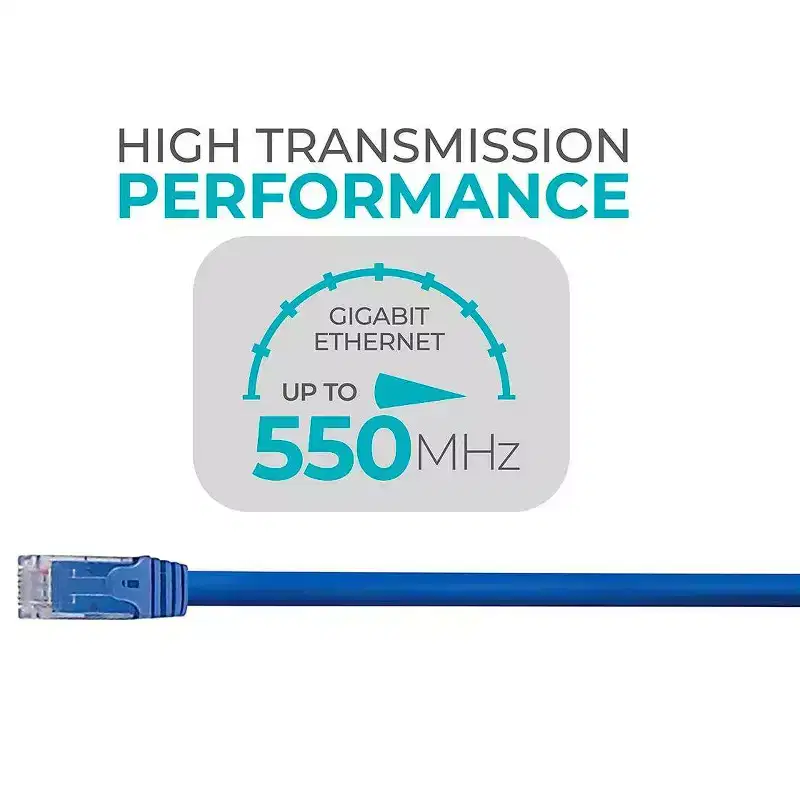 Monoprice Cat6 Ethernet Patch Cable - 2 Feet - Blue (12 Pack) Snagless RJ45, 550MHz, UTP, Pure Bare Copper Wire, 24AWG - FLEXboot Series
