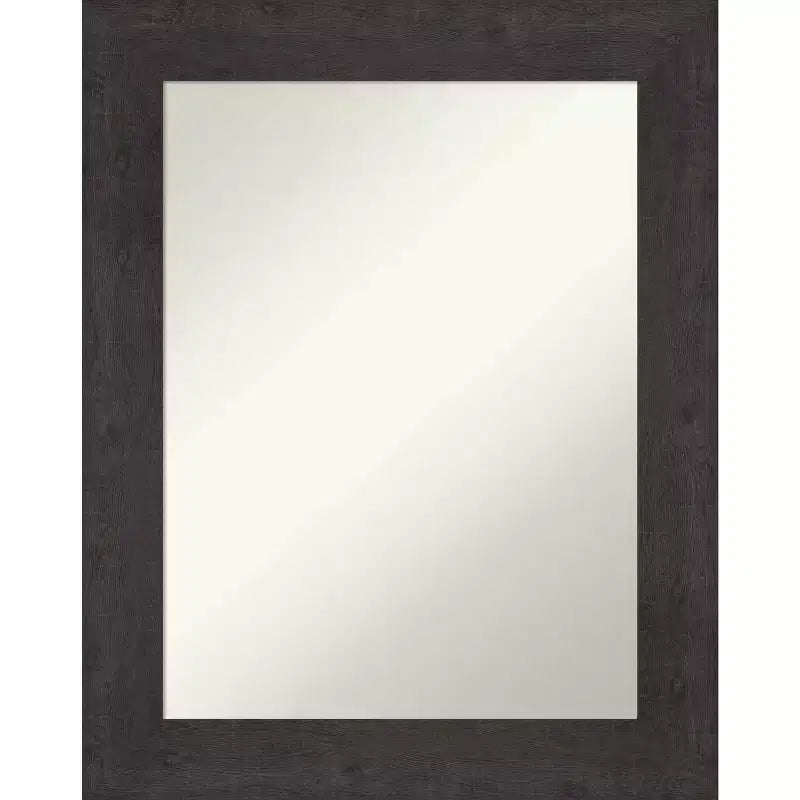 Rectangular Wall Mirror with Espresso Wood Frame – 23.5
