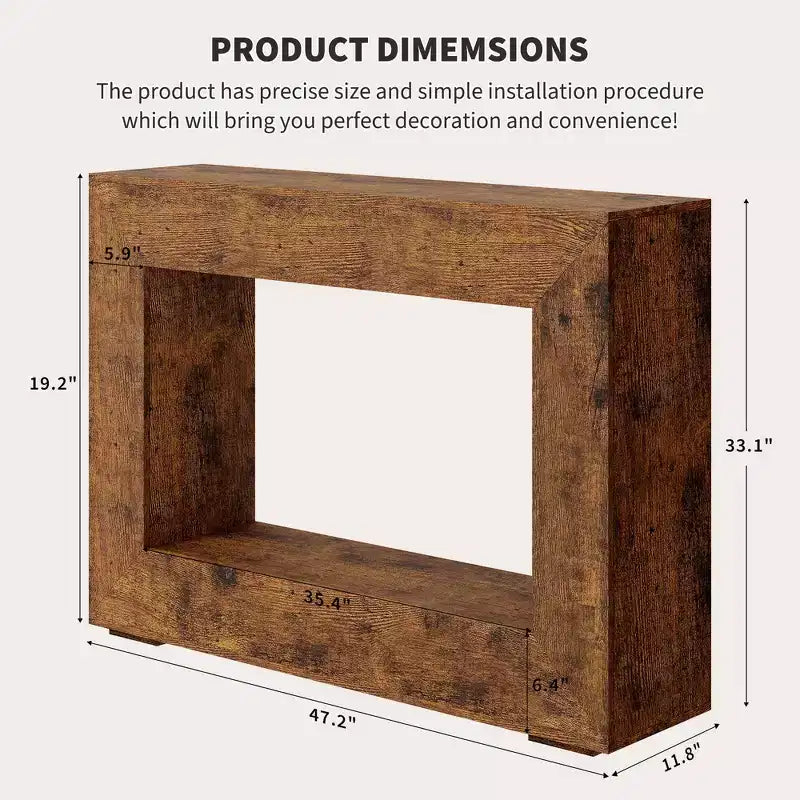 47 Farmhouse Console Table - Long Sofa Table Behind Couch, Wooden Entryway Table for Living Room, Hallway, Entrance, Rustic Rectangular Design