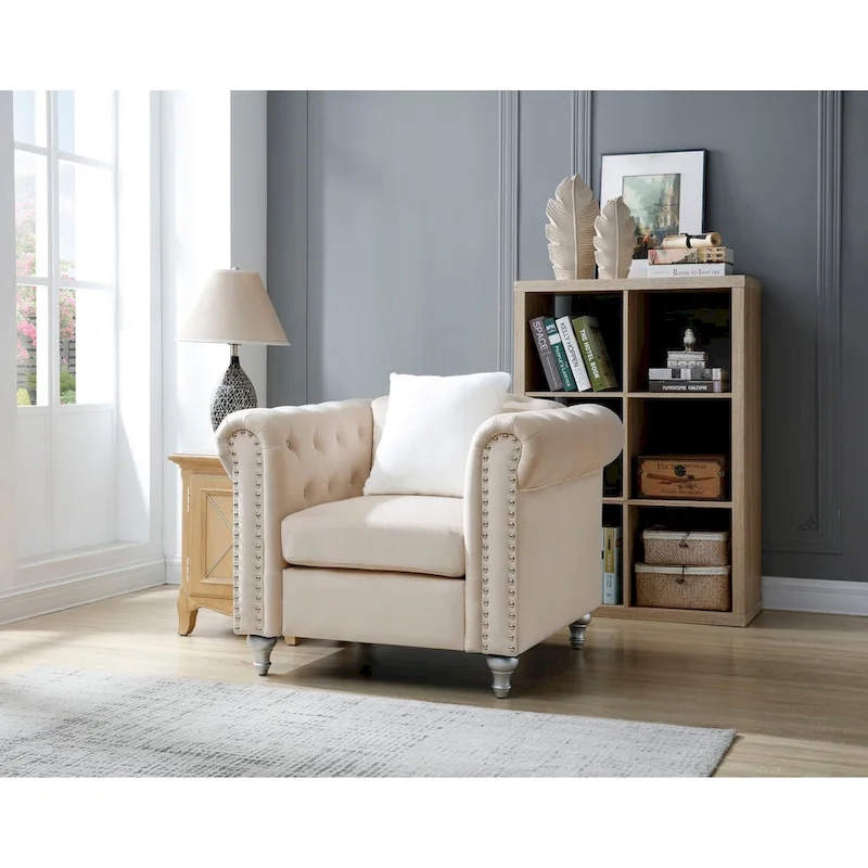 Velvet Crystal Accent Chair