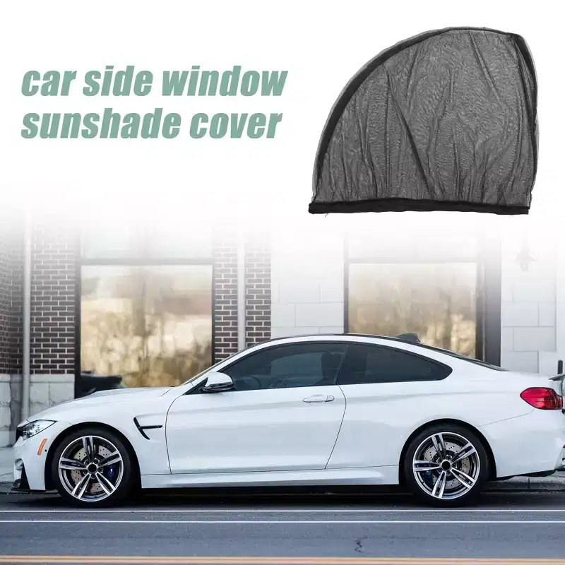 Unique Bargains Sun Shade Car Side Window Cover Rear Breathable Mesh Anti-UV Protect Sunshade Curtain Universal 23.62x19.69 Black 1 Pair