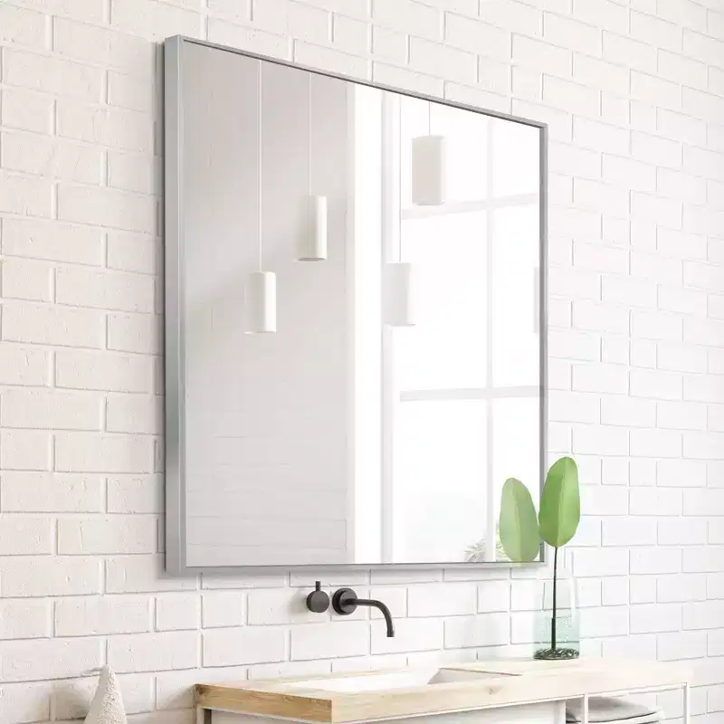 30" x 36" Spectrum Mirror Chrome - Head West: Modern Rectangular Wall Mount, Metal Frame, Includes Hardware