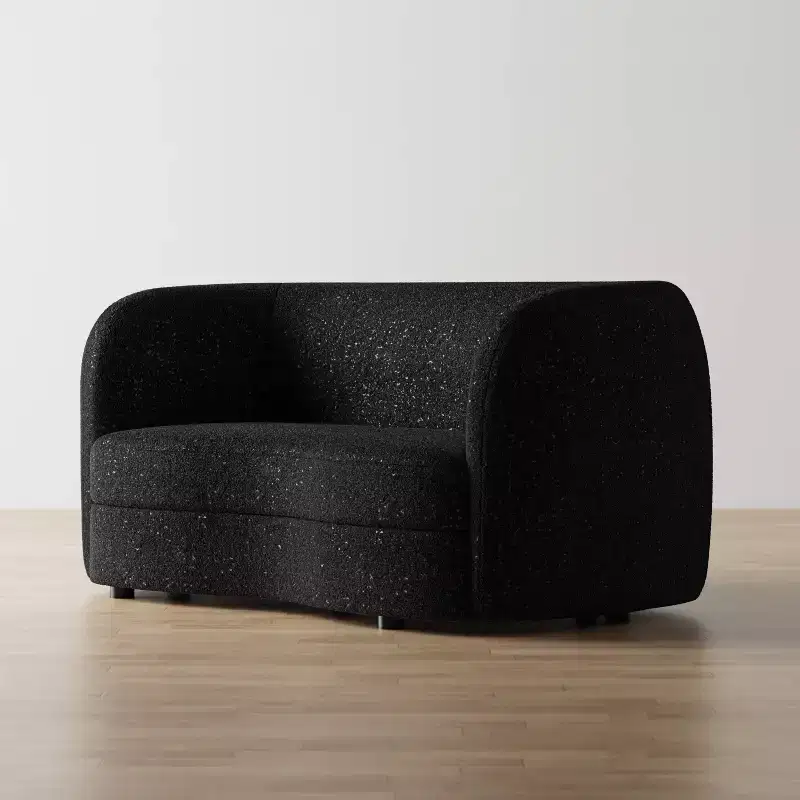 HOMES: Inside + Out 85" Pinehush Boho Curved Boucle Fabric Sofa with Pocket Coil Cushions