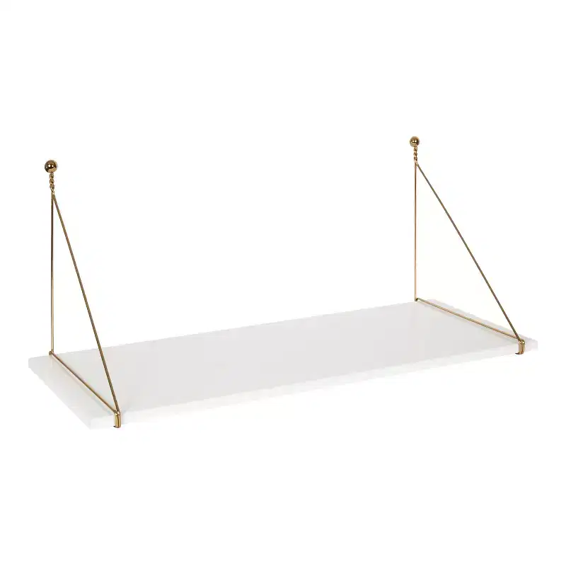 Kate and Laurel Vista Wall Mounted Wooden Desk Shelf
