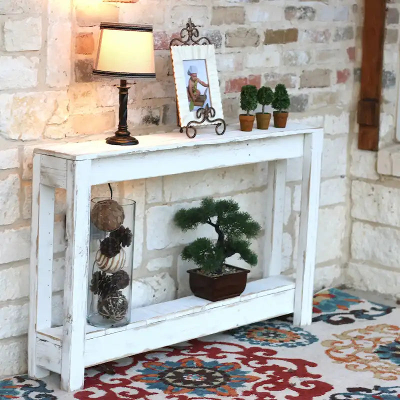 Rustic Reclaimed Wood Entryway Console Table