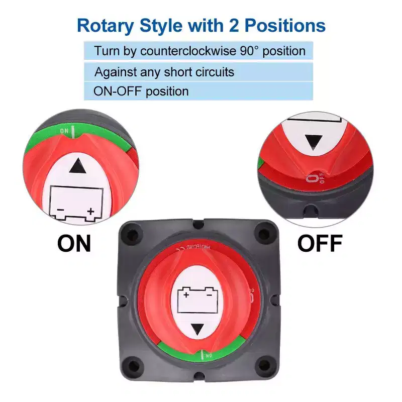 LotFancy Battery Switch, 12V 24V 48V Battery Disconnect Master Cutoff Switch for Marine Boat RV ATV UTV Vehicles